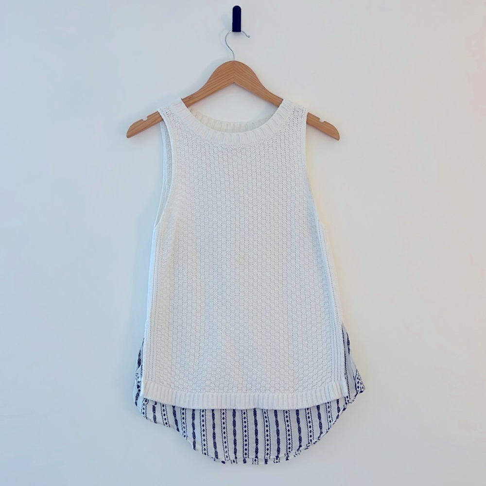 Sweater Vest with Blouse Pop-Out